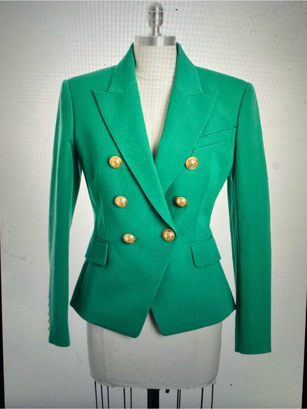 Balmain Green Wool Blazer
